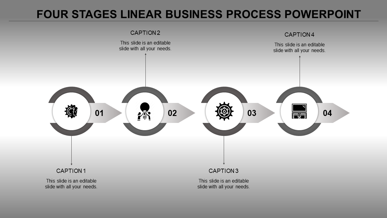 Grey Business Process PowerPoint Template